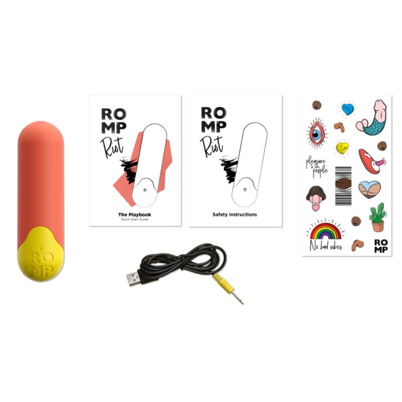 ROMP RIOT MULTIFUNCIONAL VIBRAToRIO BULLET LARANJA AMARELO