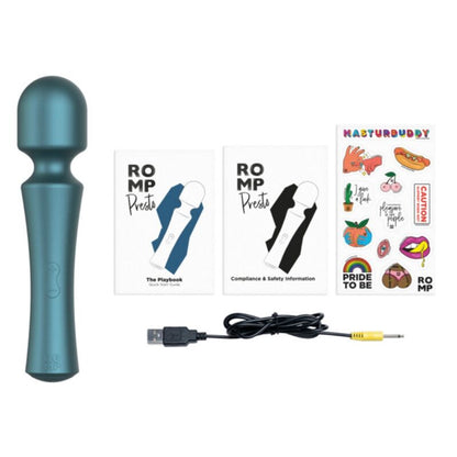 ROMP PRESTO MINI WAND VIBRATOR COM CABEyA FLEXiVEL VERDE