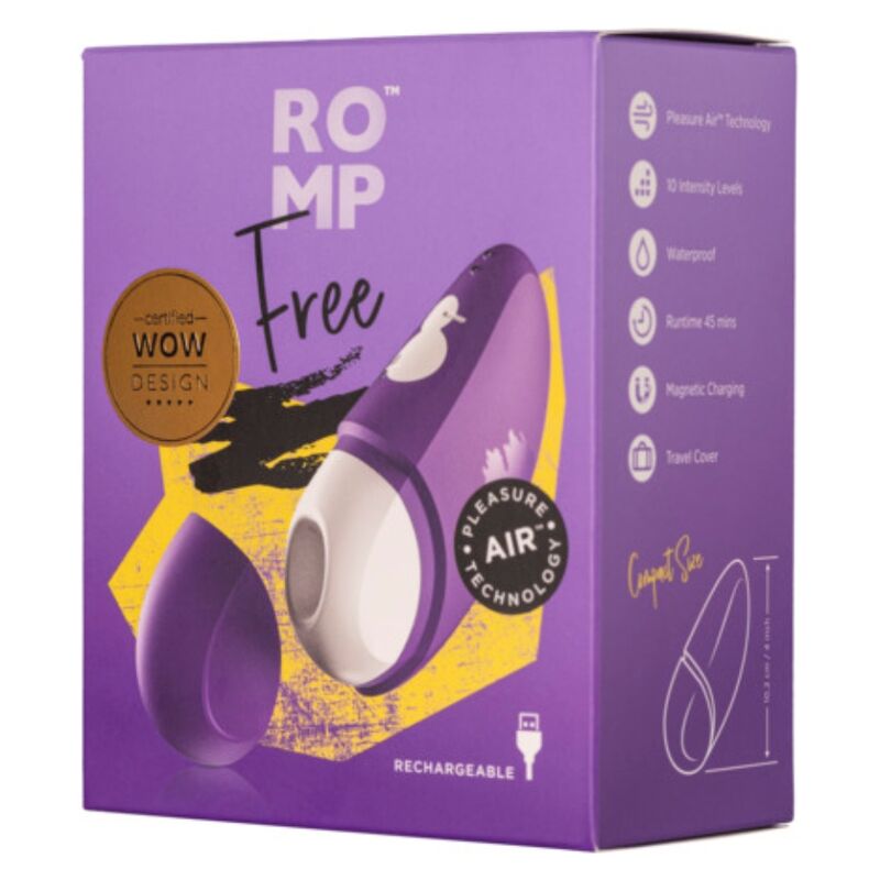 ROMP FREE ESTIMULADOR CLITORIAL GRaTIS COM TAMPA 10 NiVEIS RECARREGaVEL ROXO