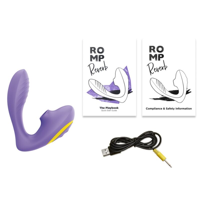 ROMP REVERB ESTIMULADOR DE PONTO G E DISPOSITIVO DE SUCyaO CLITORIAL REVERB ROXO
