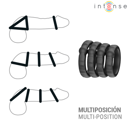 INTENSE MICHIEL CONJUNTO DE 4 ANeIS PENIANOS MODELO 10