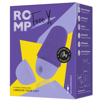ROMP FREE X Estimulador Clitoriano com Tampa 10 Niveis Recarregavel Roxo