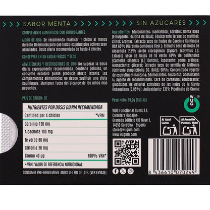 WUG DIET GOMA DE HORTELa FUNCIONAL SEM AyuCAR EM CARTELA COM 8 UNIDADES