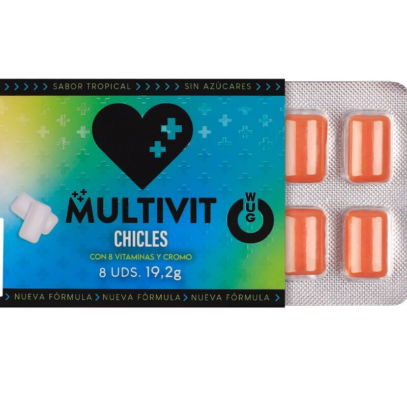 WUG MULTIVIT MULTIVITAMiNICO FUNCIONAL SABOR TROPICAL 8 UNIDADES EM CARTELA