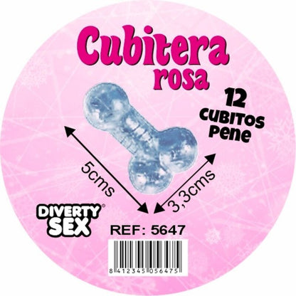 DIABLO PICANTE 12 PeNIS DE SILICONE DURO PENDURADOS EM BALDE DE GELO ROSA