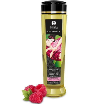 SHUNGA oLEO DE MASSAGEM ORGaNICO COM AROMA DE FRAMBOESA 240 ML