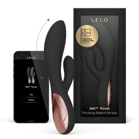 LELO INA THRUST RABBIT VIBRADOR DE EMPURRAyaO PRETO