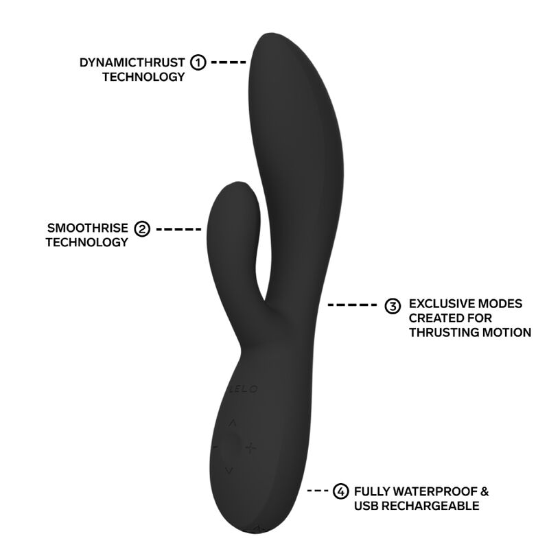 LELO INA THRUST RABBIT VIBRADOR DE EMPURRAyaO PRETO