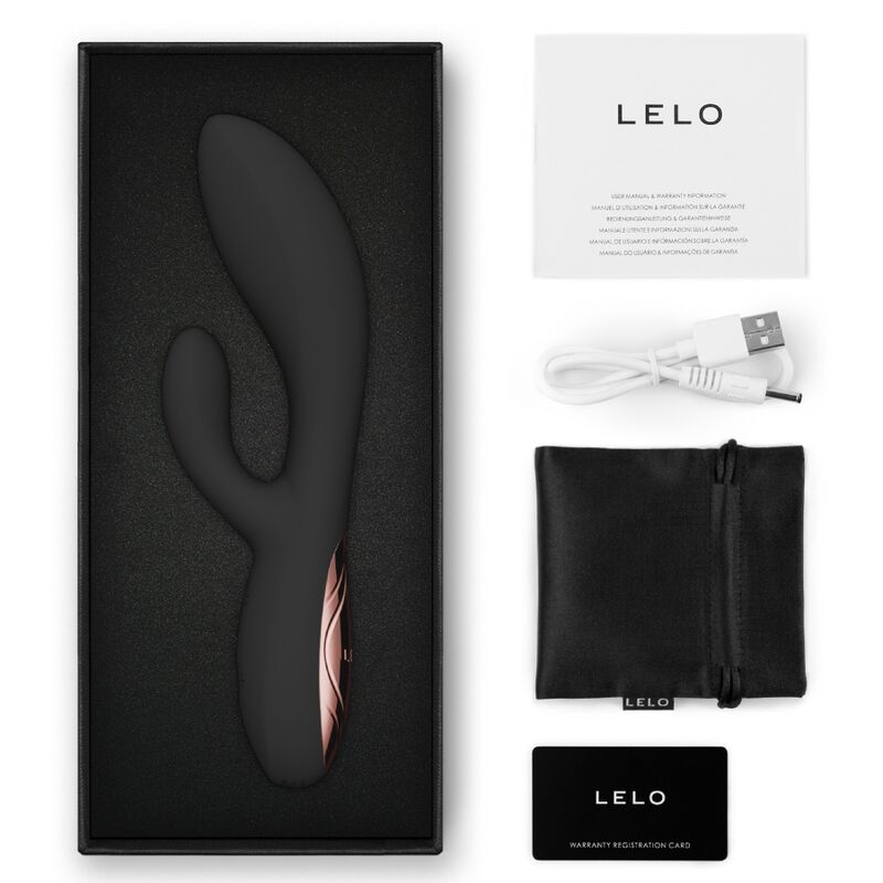 LELO INA THRUST RABBIT VIBRADOR DE EMPURRAyaO PRETO