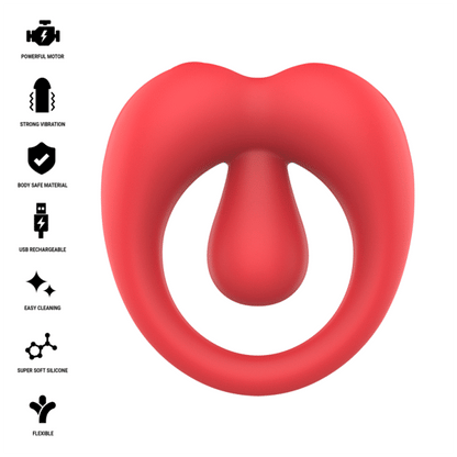 INTENSE RUSSELL ANILLO VIBRADOR CON ESTIMULACIoN DE CLiTORIS ROJO
