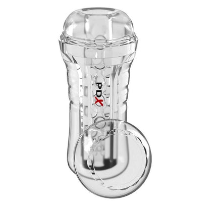 PDX ELITE VIEWTUBE PLUS STROKER TRANSPARENTE COM ADEReNCIA FaCIL E VERSaTIL 21 CM