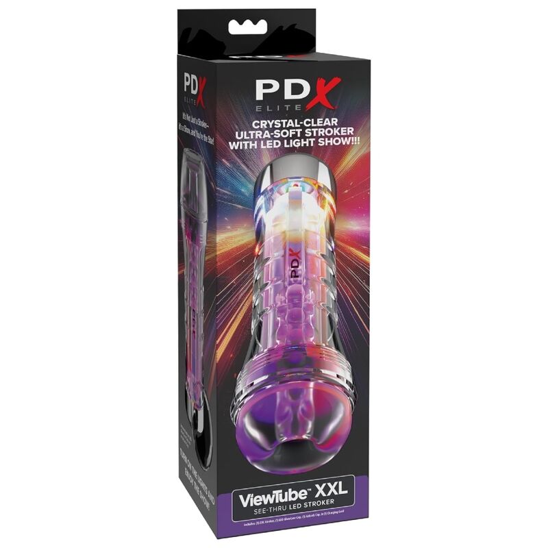 PDX ELITE VIEWTUBE XXL LED TRANSPARENT STROKER 273 CM