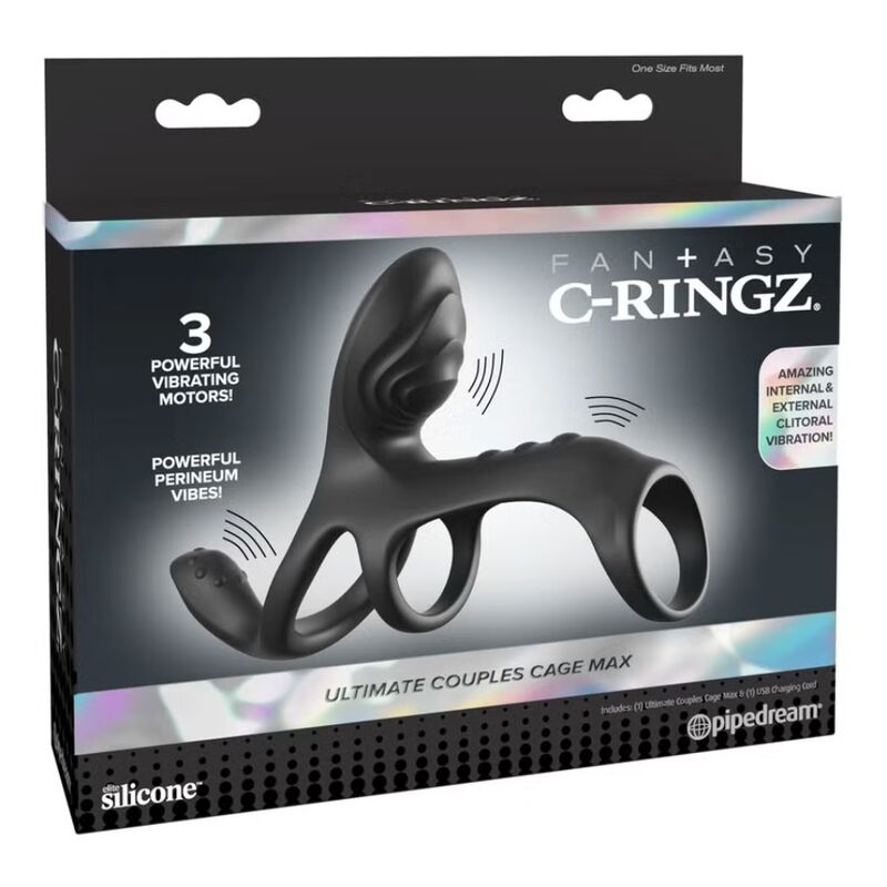 FANTASY C RINGZ ULTIMATE COUPLES CAGE MAX ANEL PENIANO VIBRAToRIO 195 CM