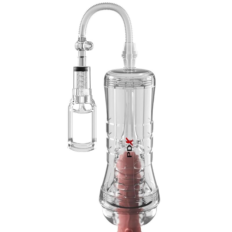 PDX ELITE VIEWTUBE VAC XXL TRANSPARENTE STROKER COM BOMBA DE SUCyaO 273 CM