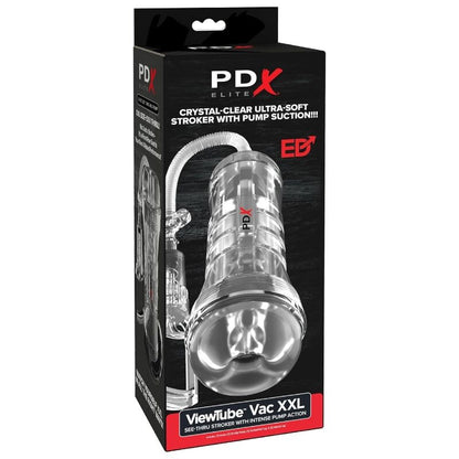 PDX ELITE VIEWTUBE VAC XXL TRANSPARENTE STROKER COM BOMBA DE SUCyaO 273 CM