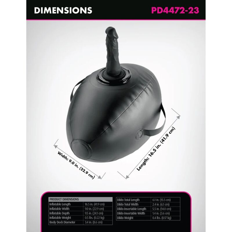 FETISH FANTASY SERIES BODY DOCK BOLA DE AMOR INFLaVEL COM DILDO PRETA 419 CM