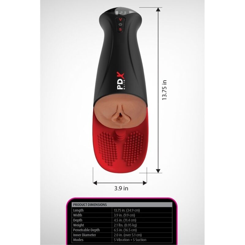 PDX ELITE FAP O MATIC PRO XL VIBRAToRIO AUTOMaTICO MARROM 349 CM