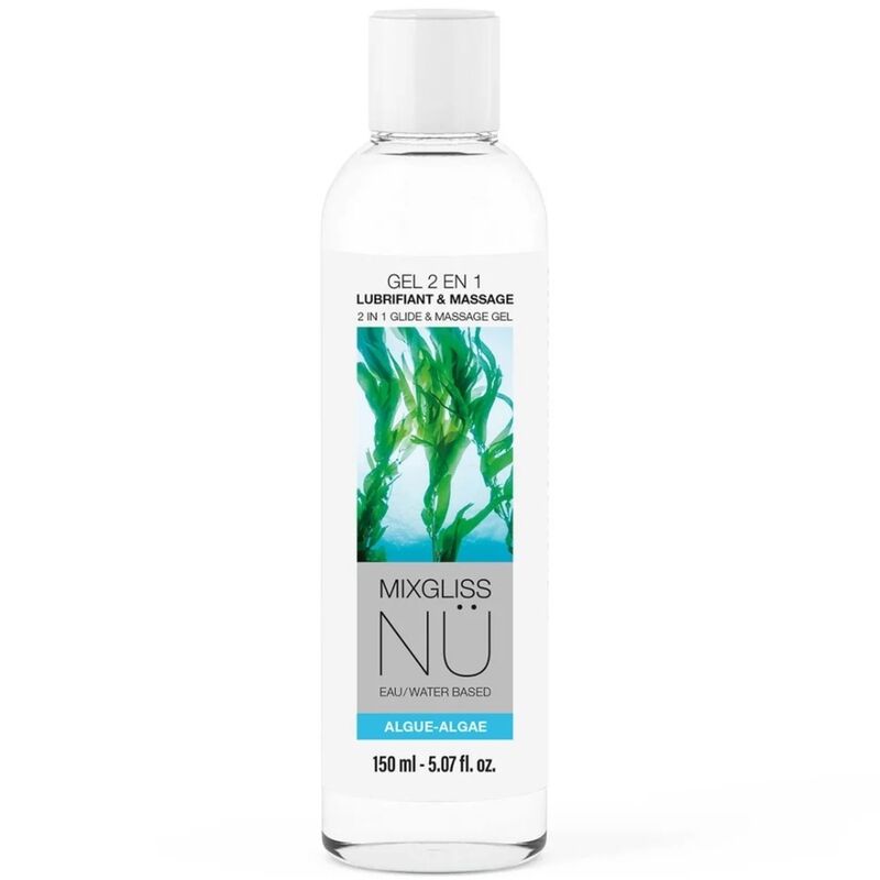 MIXGLISS 2 EM 1 LUBRIFICANTE a BASE DE aGUA E GEL DE MASSAGEM NURU ALGAS 150 ML