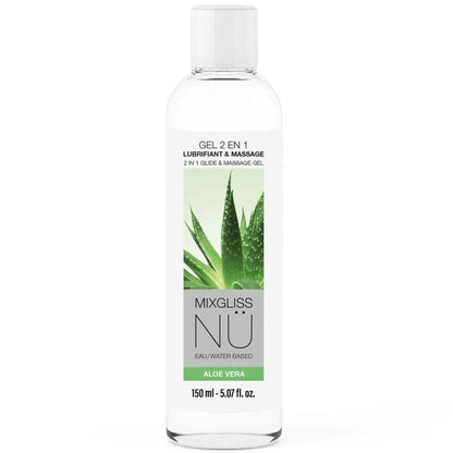 MIXGLISS 2 EM 1 LUBRIFICANTE a BASE DE aGUA E GEL DE MASSAGEM NURU ALOE VERA 150 ML