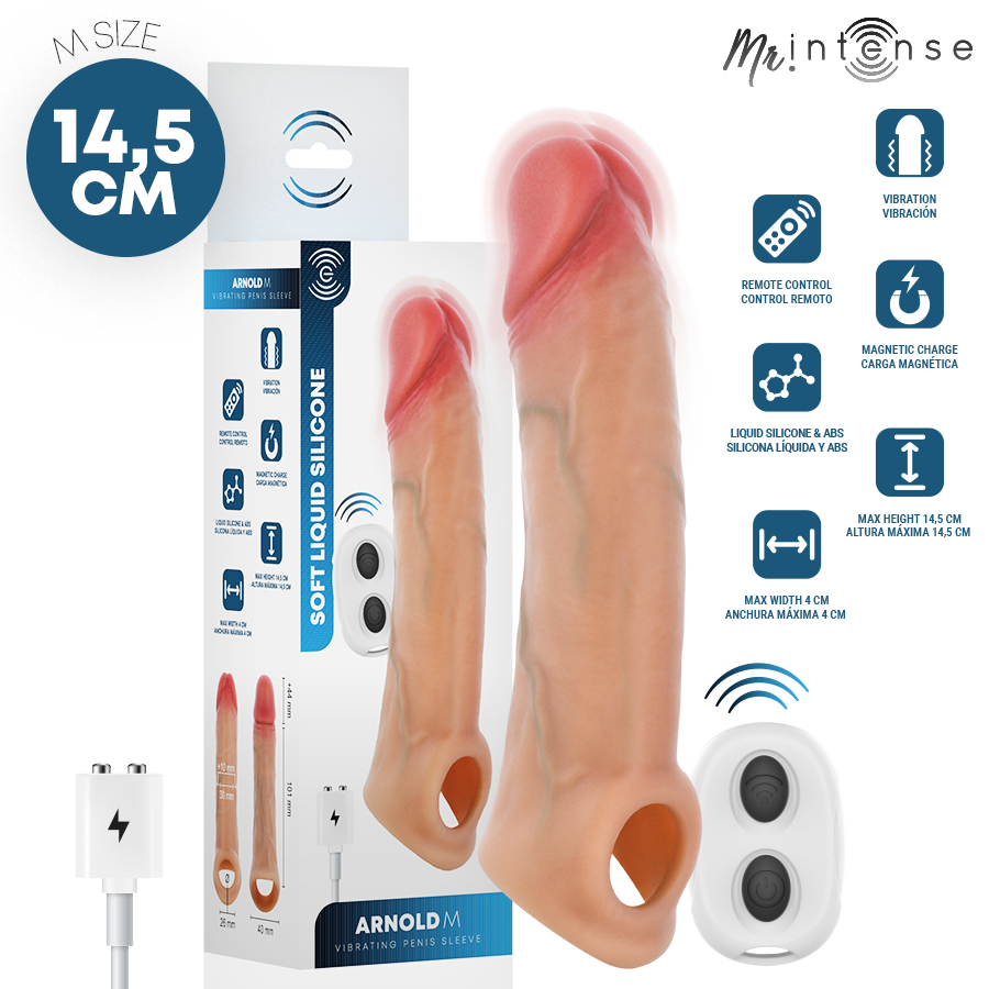 MR INTENSE ARNOLD CAPA VIBRAToRIA ULTRA REALISTA PARA PeNIS M 145 CM y 4 CM