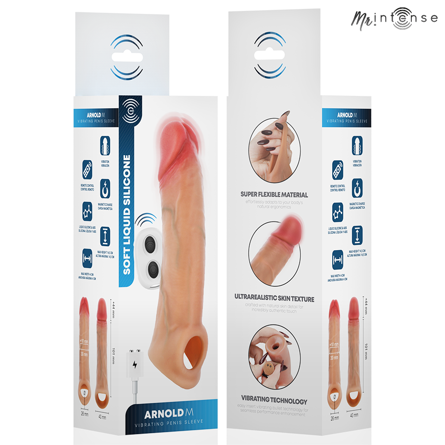 MR INTENSE ARNOLD CAPA VIBRAToRIA ULTRA REALISTA PARA PeNIS M 145 CM y 4 CM