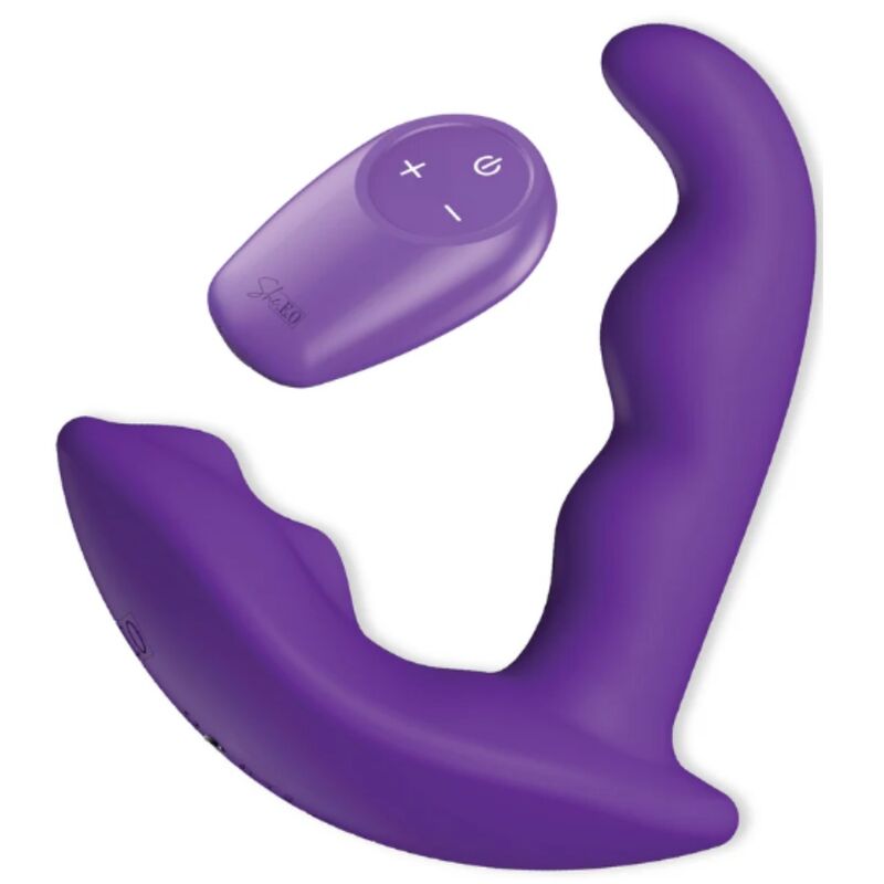 SHEEO ESTIMULADOR ANAL VIBRAToRIO ROTATIVO COM CONTROLE REMOTO ROXO