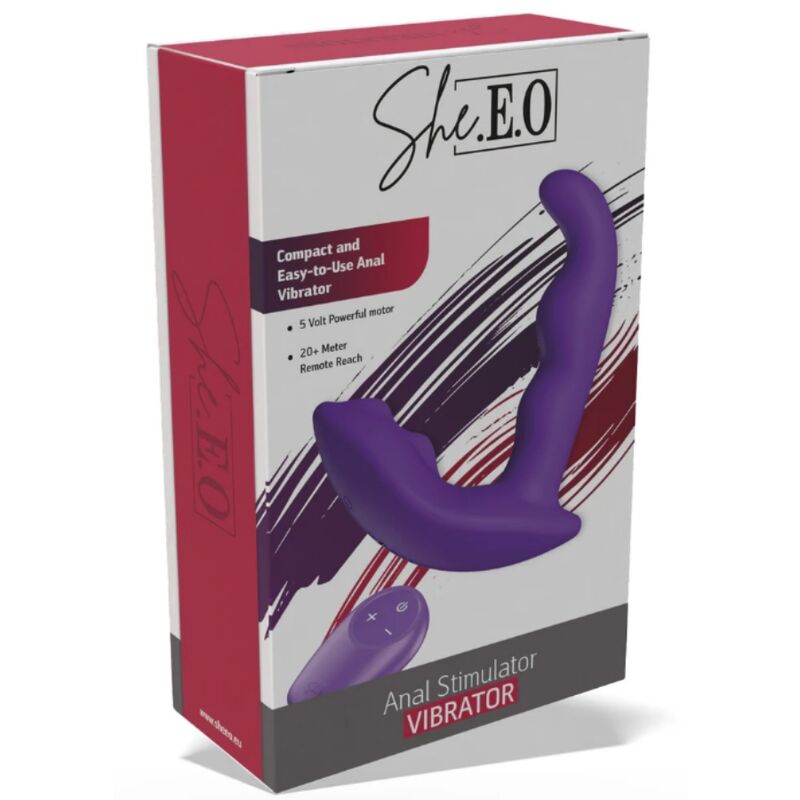 SHEEO ESTIMULADOR ANAL VIBRAToRIO ROTATIVO COM CONTROLE REMOTO ROXO