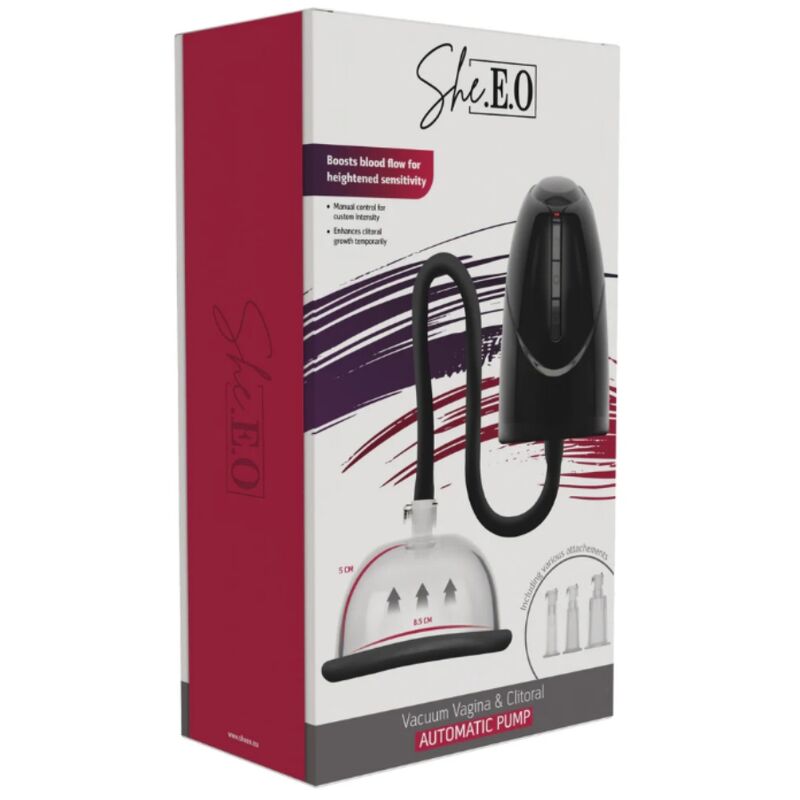 SHEEO BOMBA DE VaCUO AUTOMaTICA PARA VAGINA E CLIToRIS PRETA