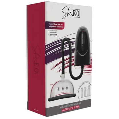 SHEEO BOMBA DE VaCUO AUTOMaTICA PARA VAGINA E CLIToRIS PRETA