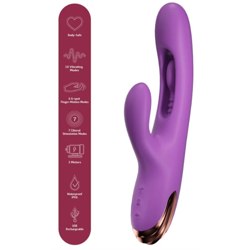 SHEEO VIBRADOR RABBIT PARA PONTO G COM MOVIMENTO DIGITAL ROXO