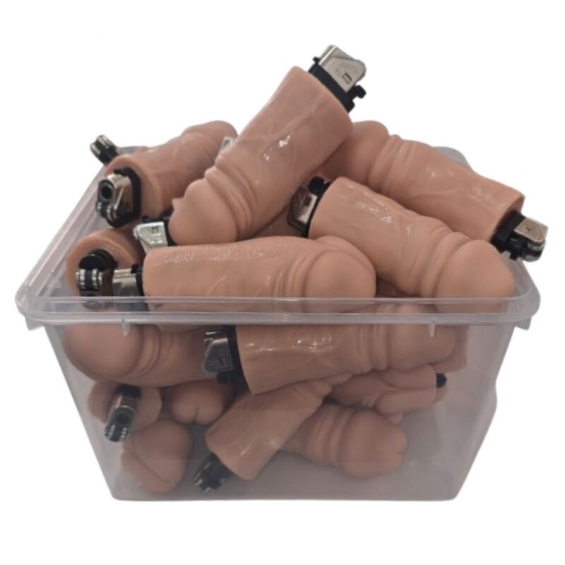 DIABLO PICANTE POTE COM 30 ISQUEIROS EM FORMATO DE PeNIS DE CARNE