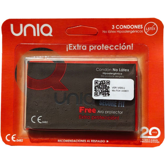 UNIQ PRESERVATIVOS SEM LaTEX SECURE FIT 3 UNIDADES