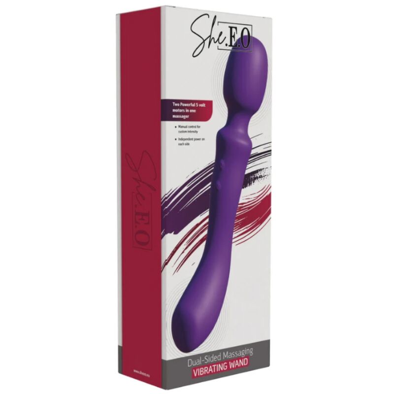 SHEEO VARINHA MASSAGEADORA VIBRAToRIA DE DUAS PONTAS ROXA