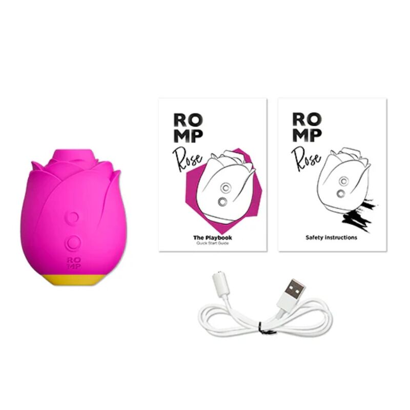ROMP ROSE 20 APARELHO DE SUCyaO CLITORIAL EM FORMATO DE ROSA
