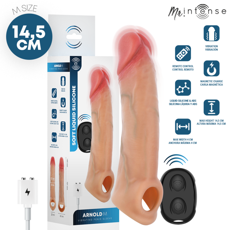 MR INTENSE ARNOLD CAPA VIBRAToRIA ULTRA REALISTA PARA PeNIS M 145 CM y 4 CM