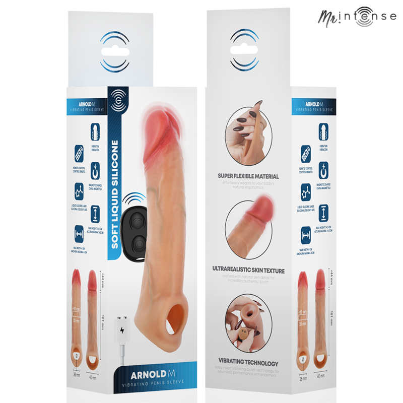 MR INTENSE ARNOLD CAPA VIBRAToRIA ULTRA REALISTA PARA PeNIS M 145 CM y 4 CM