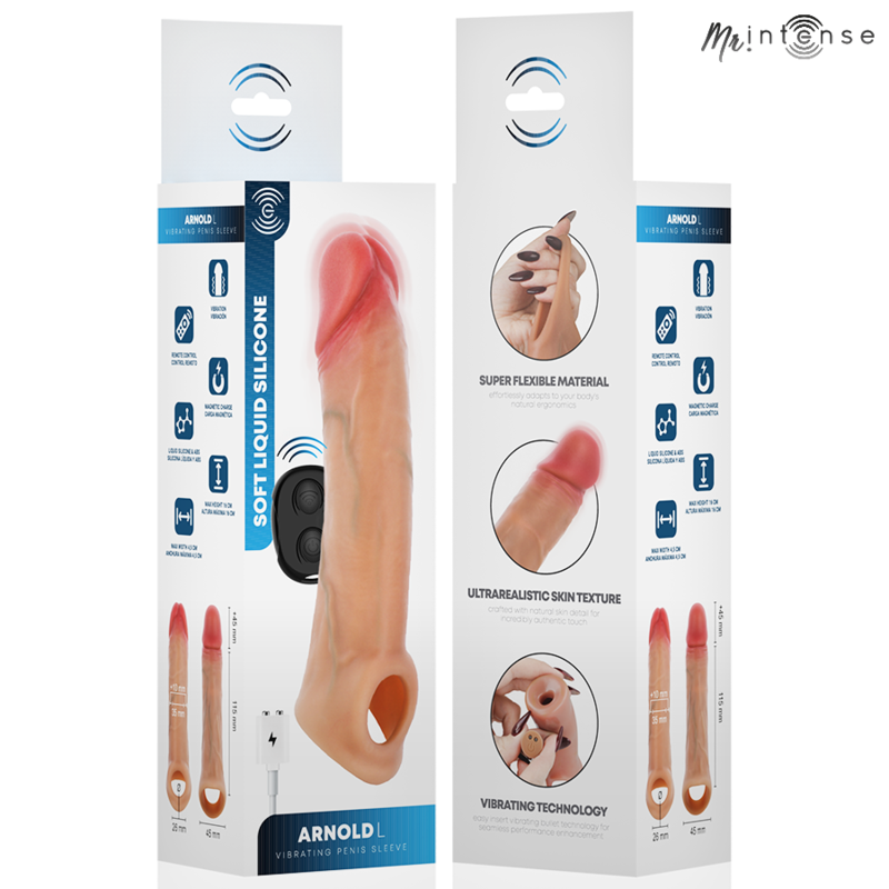 MR INTENSE ARNOLD L CAPA PENIANA VIBRAToRIA ULTRA REALISTA COM CONTROLE REMOTO 16 CM y 45 CM
