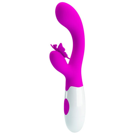 PRETTY LOVE BUTTERFLY KISS VIBRADOR COELHO COM 30 FUNyoES ROXO