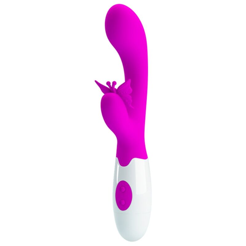 PRETTY LOVE BUTTERFLY KISS VIBRADOR COELHO COM 30 FUNyoES ROXO