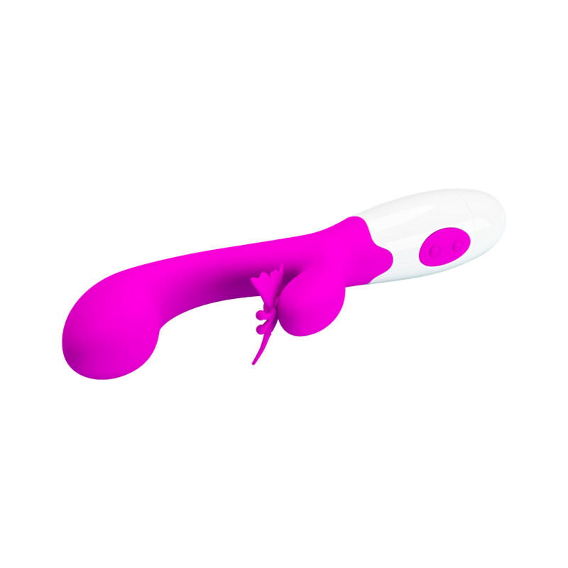 PRETTY LOVE BUTTERFLY KISS VIBRADOR COELHO COM 30 FUNyoES ROXO