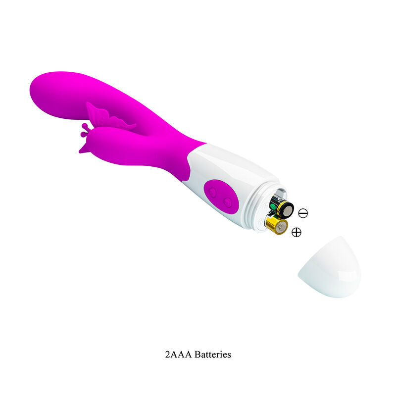 PRETTY LOVE BUTTERFLY KISS VIBRADOR COELHO COM 30 FUNyoES ROXO