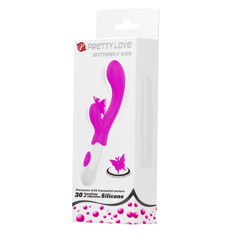 PRETTY LOVE BUTTERFLY KISS VIBRADOR COELHO COM 30 FUNyoES ROXO