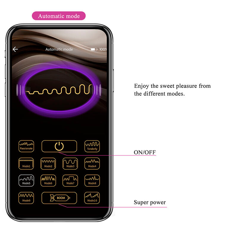 PRETTY LOVE VIBRADOR DE OVO COM ACIONAMENTO POR APLICATIVO KLAY ROXO