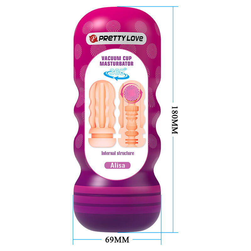 PRETTY LOVE MASTURBADOR VAGINAL COM VENTOSA E TEXTURAS INTERNAS