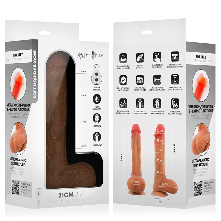 MR INTENSE BRADLEY VIBRADOR DILDO COM EFEITO DE CALOR E CONTROLE REMOTO 21 CM y 42 CM