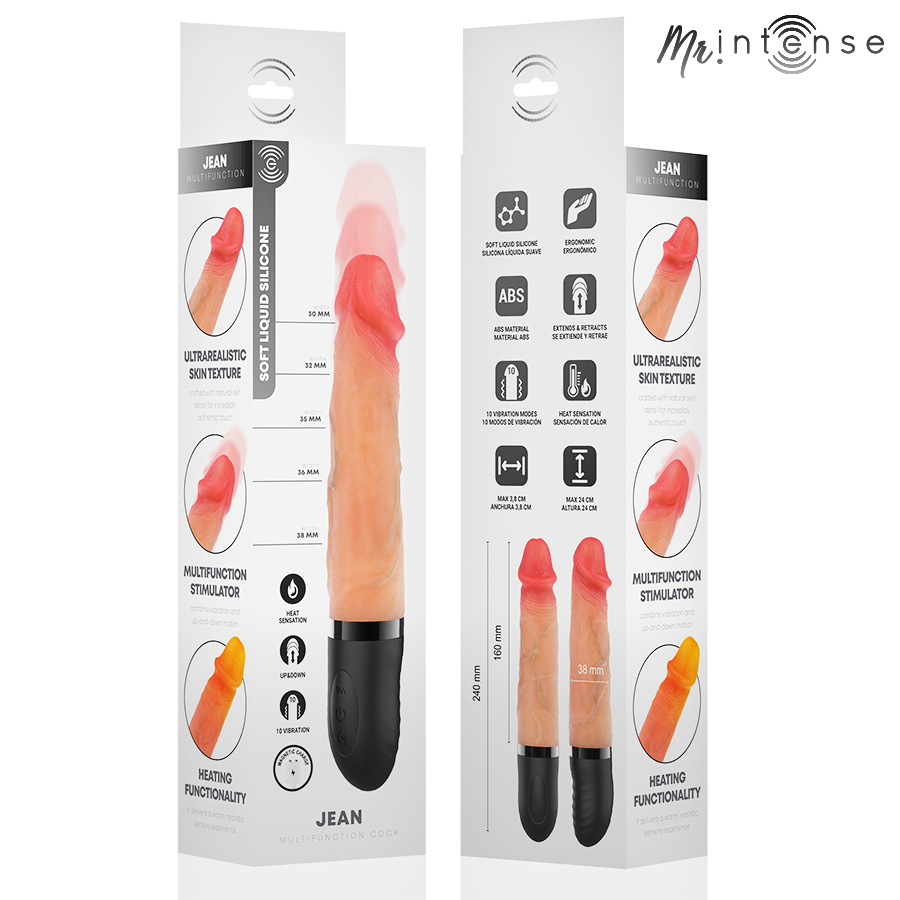 MR INTENSE JEAN VIBRADOR UPDOWN COM EFEITO DE CALOR 24 CM y 38 CM