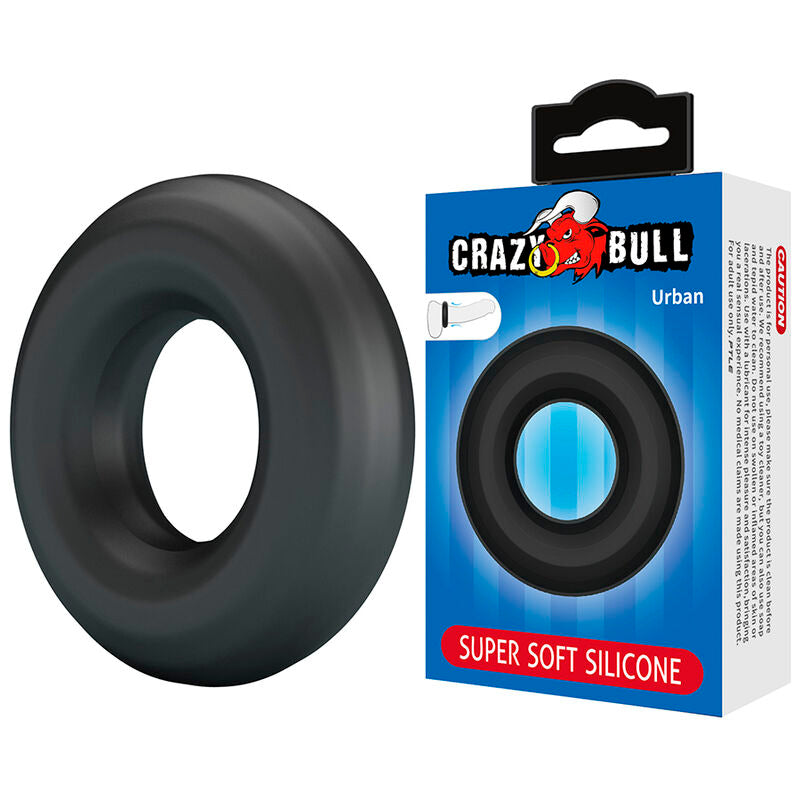 CRAZY BULL ANEL PENIANO DE SILICONE SUPER MACIO URBANO PRETO