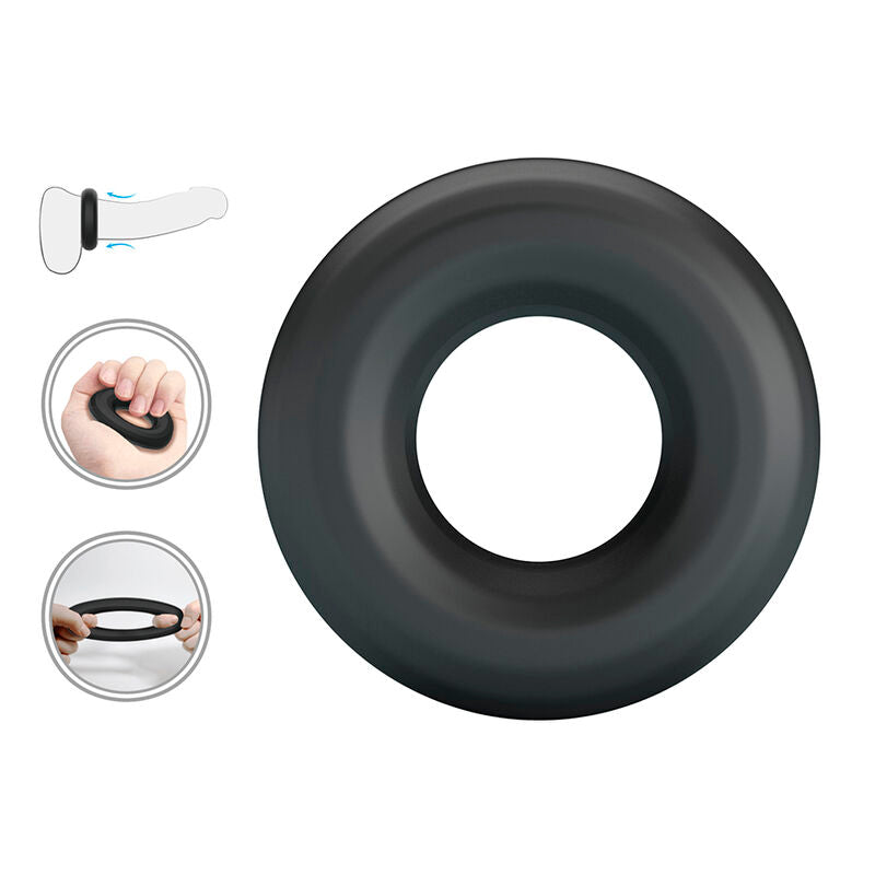 CRAZY BULL ANEL PENIANO DE SILICONE SUPER MACIO URBANO PRETO