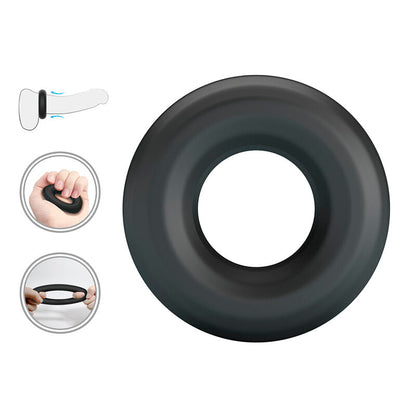 CRAZY BULL ANEL PENIANO DE SILICONE SUPER MACIO URBANO PRETO