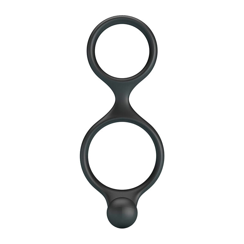 CRAZY BULL ANEL DUPLO FLORIAN PARA PeNIS E TESTiCULOS PRETO